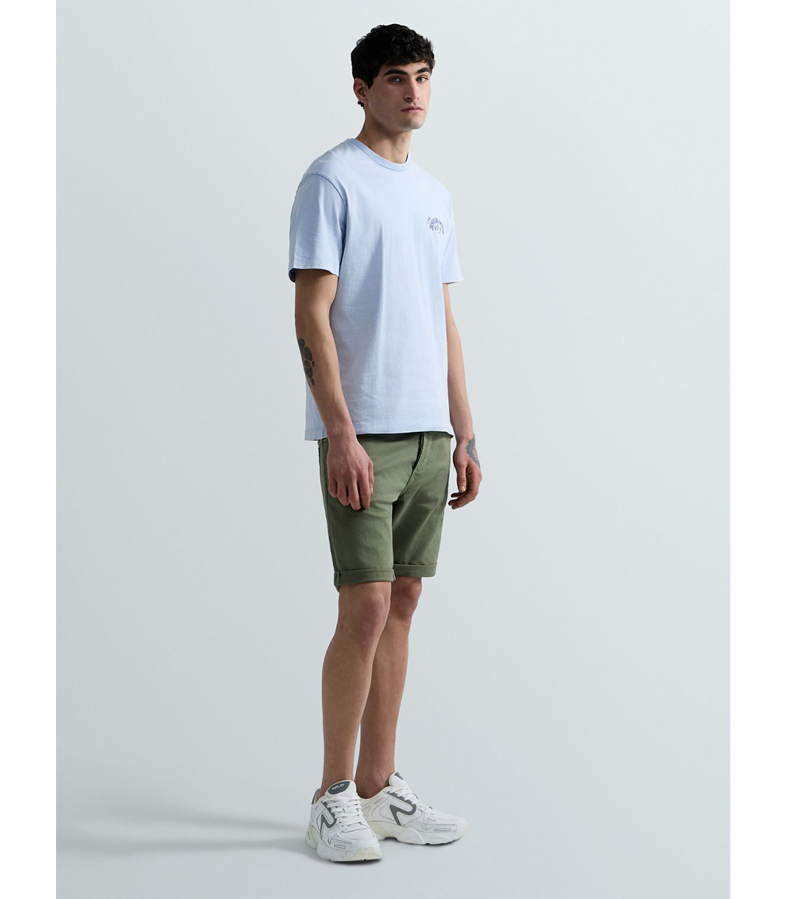 テーパードフィットカラーデニムショーツ 詳細画像 ライトミリタリー 4